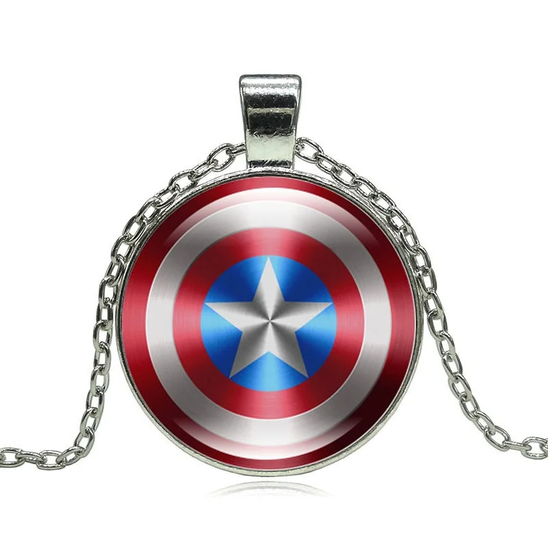 

MD 2019 Captain America Gem Necklace Zinc Alloy Key Chain Accessories