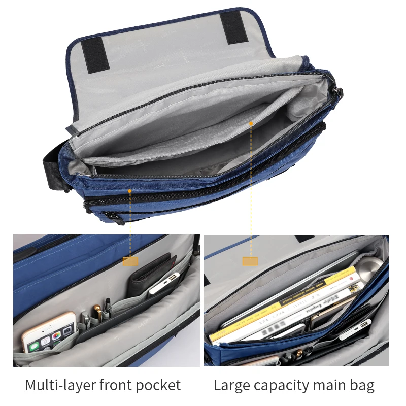 Mixi Fashion Men School Bag Boys Crossbody Satchel One Shoulder Bag Messenger Waterproof Big Capacity Designed for Youth M5177 - Image 2