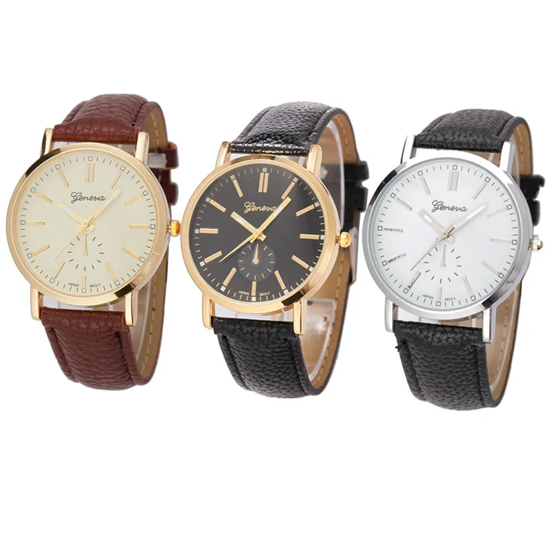 Unisex Luxury Brand Watch Elegant Men Leather Band Analog Quartz Vogue