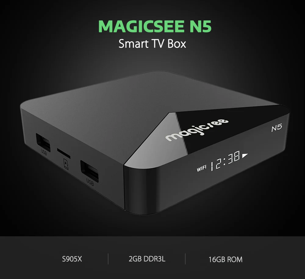 MAGICSEE N5 S905X 4 K HD ТВ Box Max 2 ГБ/16 ГБ медиаплеер для Android 7.1.2