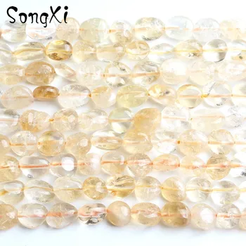 

Irregular Natural Gold Rutilated Quartz DIY Bracelet Necklace Loose Stone Beads For Jewelry Making Wholesale Size 6-8mm 15 inch