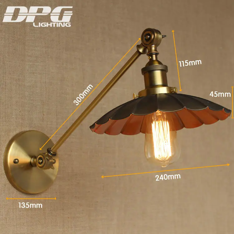 Винтажная промышленная кантри настенная Светодиодная лампа Лофт антикварная