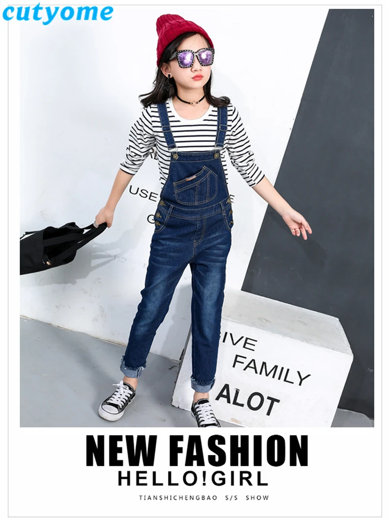 teenage girls denim overalls04