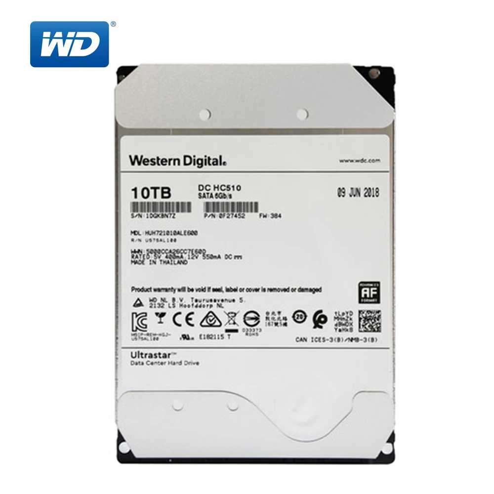 Western Digital 1 ТБ Ultrastar DC HC530 внутренний жесткий диск SATA 7200 об/мин Класс 6 ГБ/сек. 512 МБ