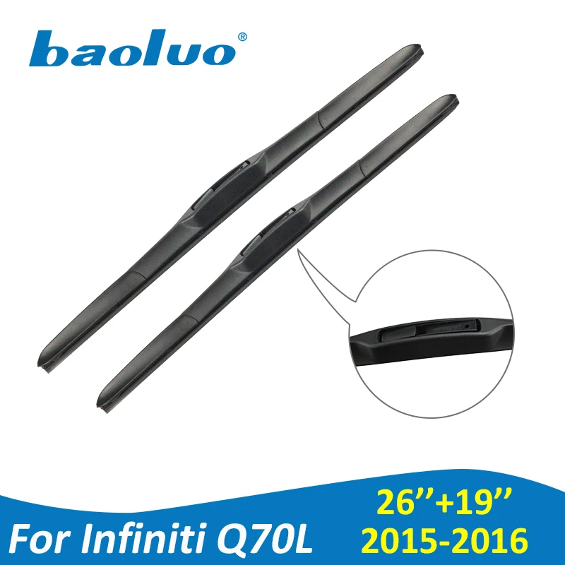 BAOLUO Wiper Blades For Infiniti Q70L 26''+19'' 2015 2016 High Quality
