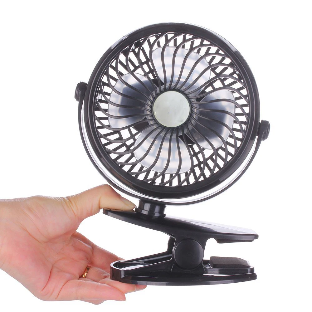 Mini USB Table Desk Personal Fan Rechargeable Battery Clip on Fan Quietness Adjustable Black high winds