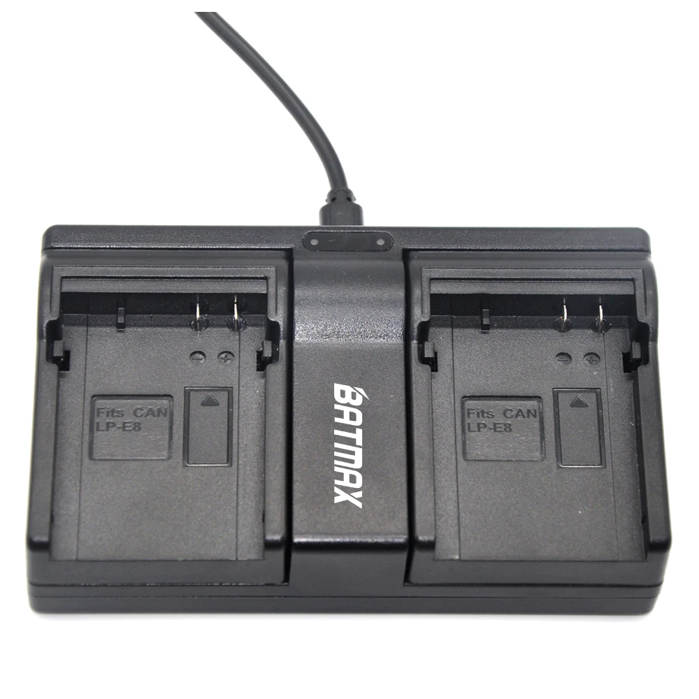 Зарядное устройство с двумя USB-портами для Canon LP-E8 LP E8 LPE8 EOS 550D 600D 650D 700D Kiss X4 X5 X6i X7i Rebel