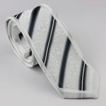 Мужские галстуки для костюма дизайн белая граница черный с серебряными диагональные полосы цветочный шейный платок строгий галстук 7,5 см Cravat Gravatas