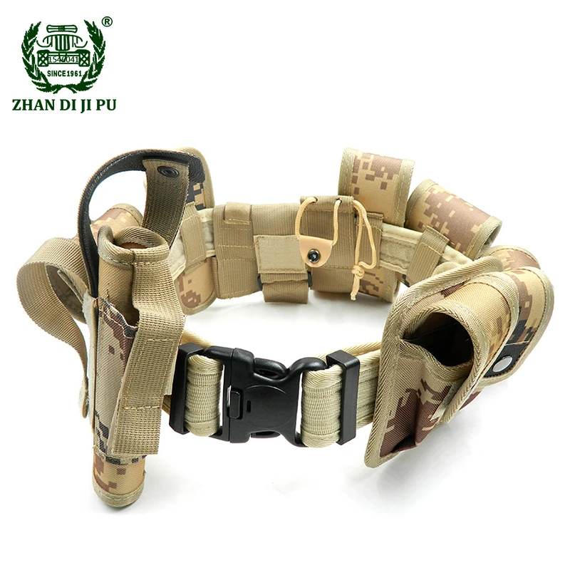 

Men's 10 in 1 Molle SWAT Military Equipment Tactical Belt Man Army Police Soldiers Combat Paintball Camouflage Khaki Nylon Belts