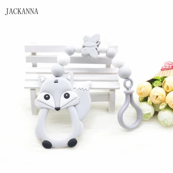 

Silicone Baby Pacifier Clips Fox Baby Teether Dummy Clips Eco-friendly Plastic Attache Sucette Infant Baby Pacifier Holder Chain