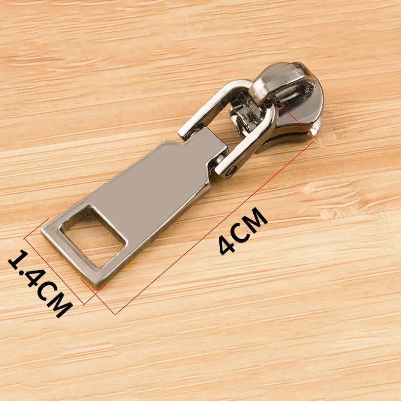 10 pcs Detachable 5# Metal Zipper Slider Head Puller Tab Zipper Repair Kits DIY Sewing Handwork Bag Luggage gold silver black