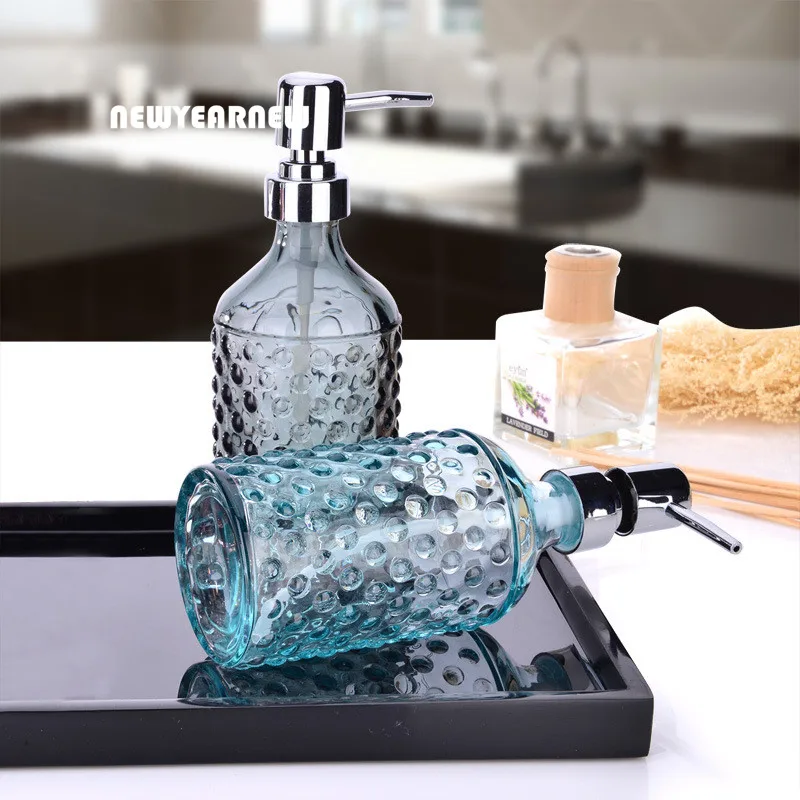 

NEWYEARNE 300ML Latex Bottle Glass Hand Washing Liquid Bottle Hotel Soap Dispenser Emulsion Bathroom Accessories Gift
