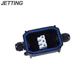 

JETTING 1PCS Waterproof Black IP66 Plastic Cable Wire Connector Gland Electrical 2 Way Junction Box