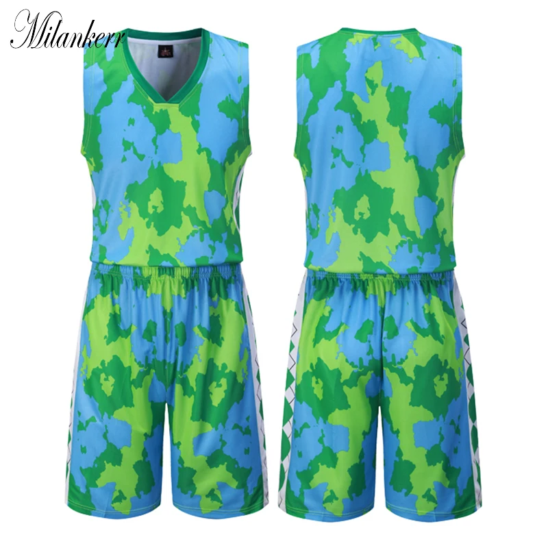 Milankerr New Camouflage Basketball Jerseys Kit for Men Sports Shirt