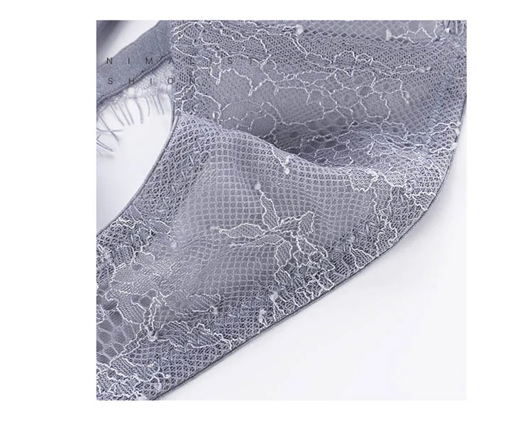 CINOON New Lace Lingerie Hollow out Brassiere Luxury intimates French Lace Bra Set Wire Free Women Underwear Sets Push Up Bras (12)