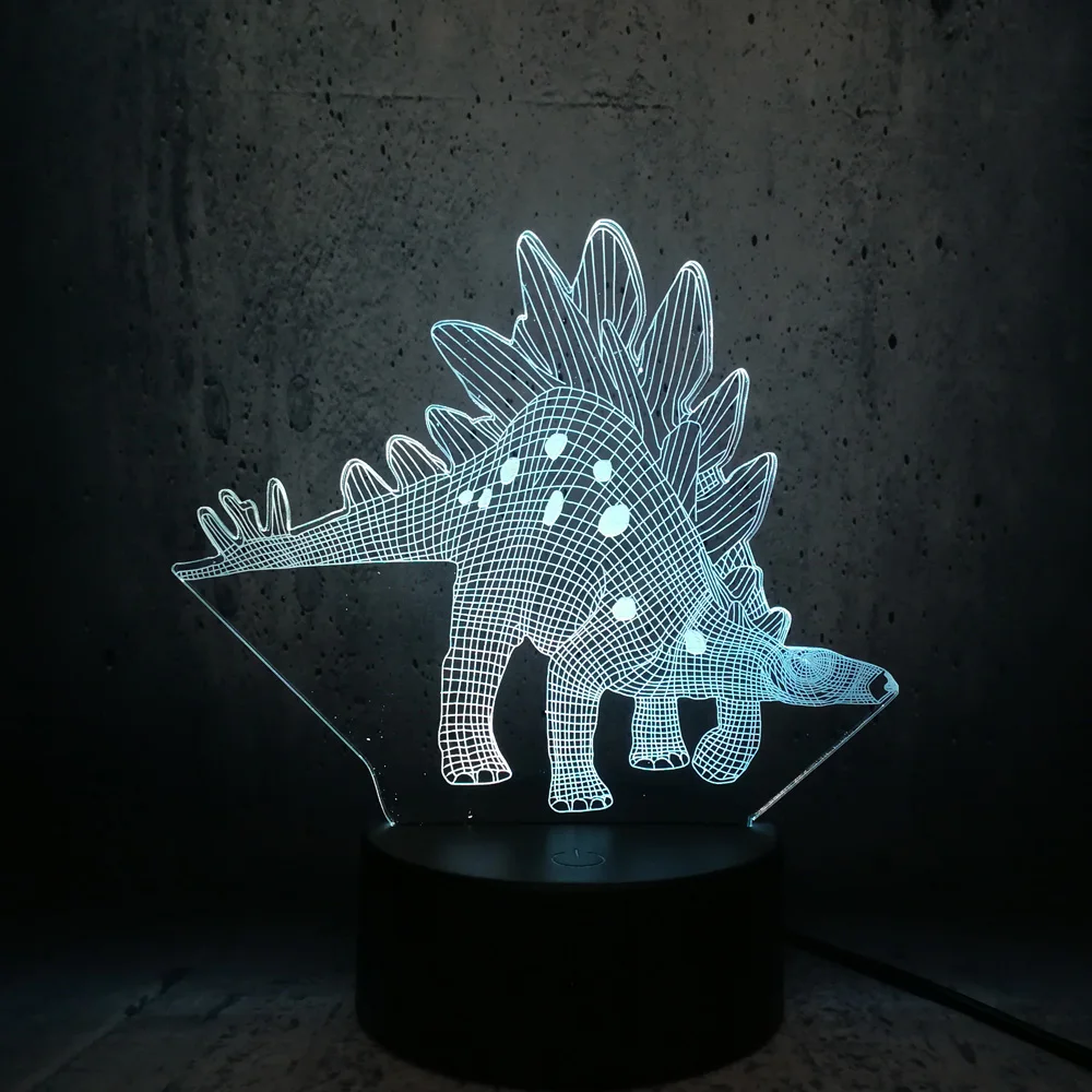 

3D LED Lamp dinosaur fans gifts Stegosaurus movie Figure Light Colorful Decoration Night Light Kid Christmas Boy teenager Gift