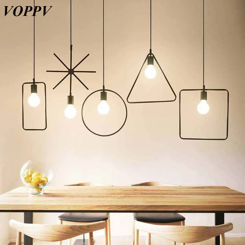 

VOPPV Modern LED Chandelier Lighting for Living Room Ceiling Lamp Metal E27 Light Source Freeshipping Lamp for Home Decorations
