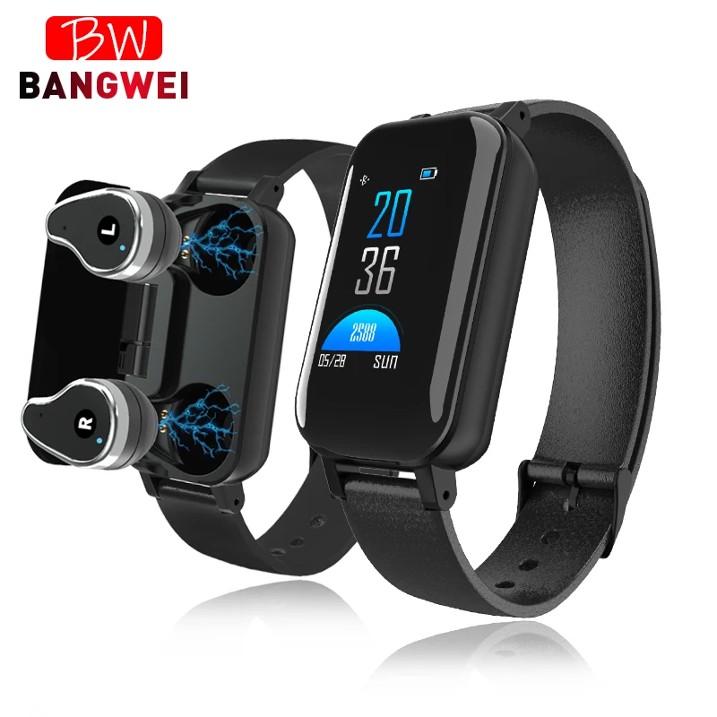 

BANGWEI Latest Models With Wireless Bluetooth Headset Smart Bracelet men's Heart Rate Blood Pressure Monitor Ladies Smart Watch