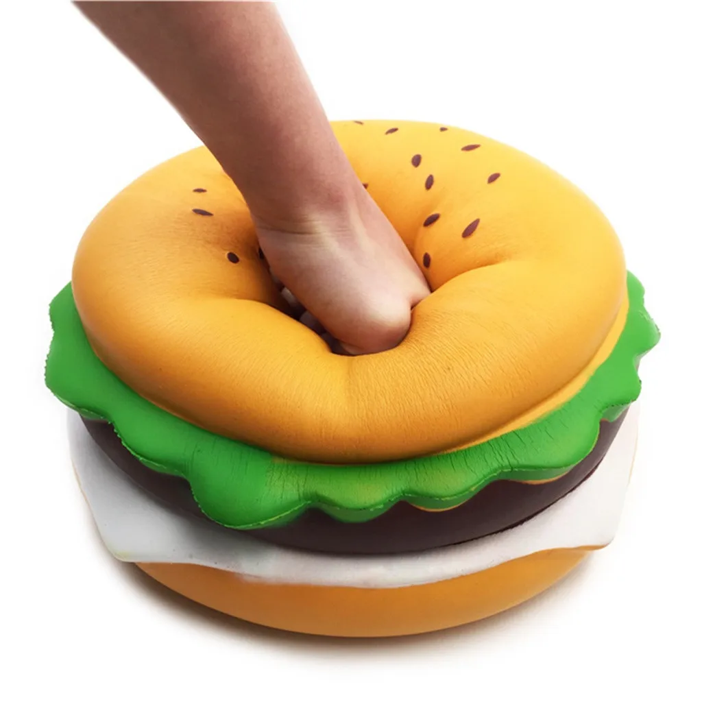 Kawaii Squishies Jumbo кунжутный гамбургер медленно Восстанавливающий форму крем