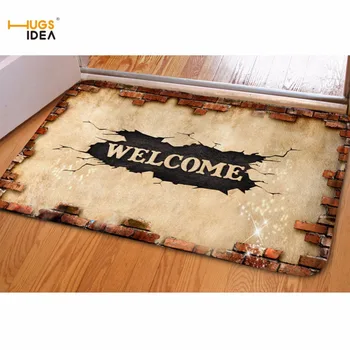 

HUGSIDEA 3D Welcome Front Door Floor Home Carpet Antiskid Bathroom Tapetes Area Rug Household Mat Doormat For Living Room Decore