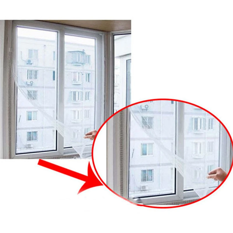 

DIY Insect anti-Mosquito curtain Windows Net Mesh Screen Curtains Protector Flyscreen Worldwide 1.3*1.5M