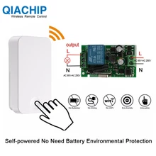 QIACHIP Самостоятельная мощность ed 433 МГц беспроводной умный пульт дистанционного управления AC 220 В 1CH беспроводной мощности RF реле света переключатель передатчик приемник