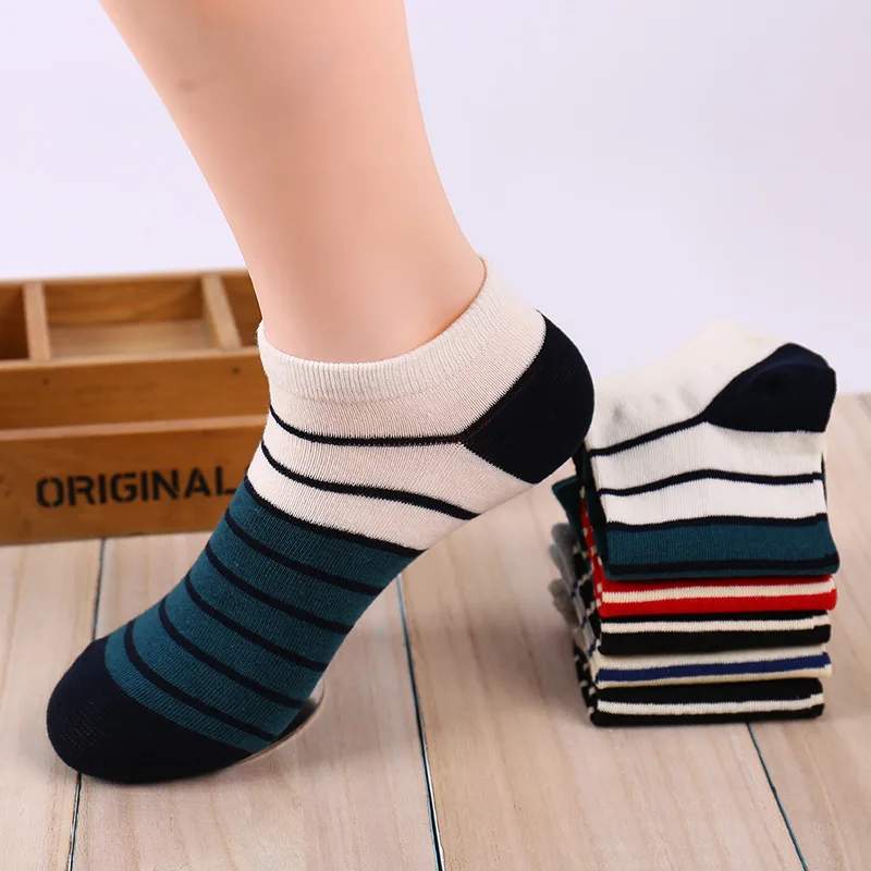 

2017 spring and summer socks, men's cotton socks on his ankle, men's business casual short colour socks, men's striped socks