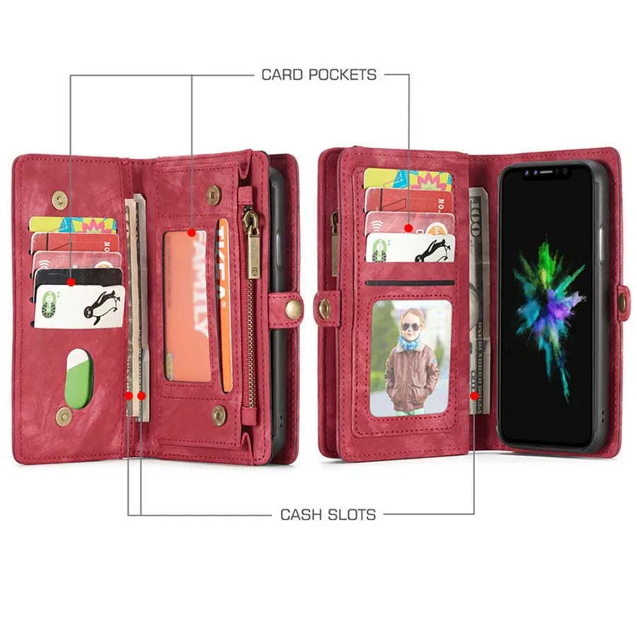 Leather Wallet Case for Samsung Galaxy S10 S10e 2-in-1 Detachable Phone Cover Card Wallet Flip Case for Samsung S10 Plus S10lite (28)