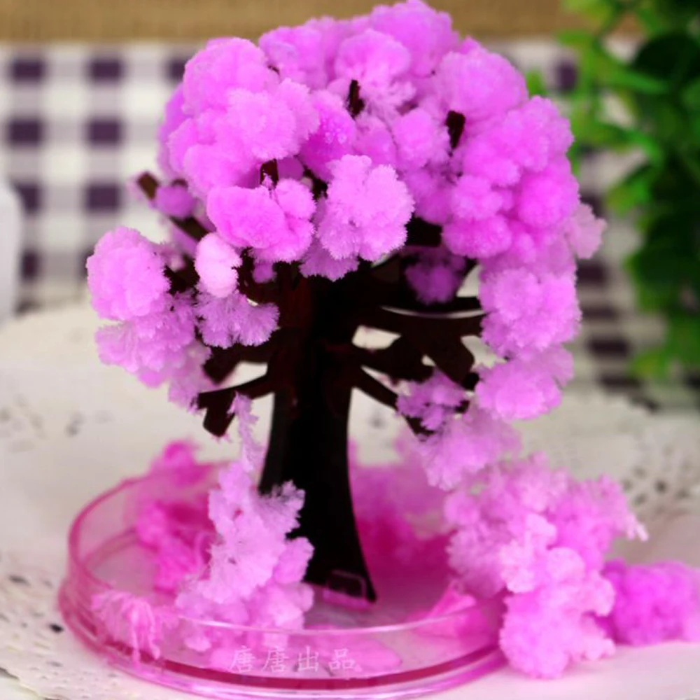 

2019 100PCS Japanese Artificial Magic Sakura Paper Trees Magical Christmas Growing Tree Desktop Cherry Blossom Science Kids Toys