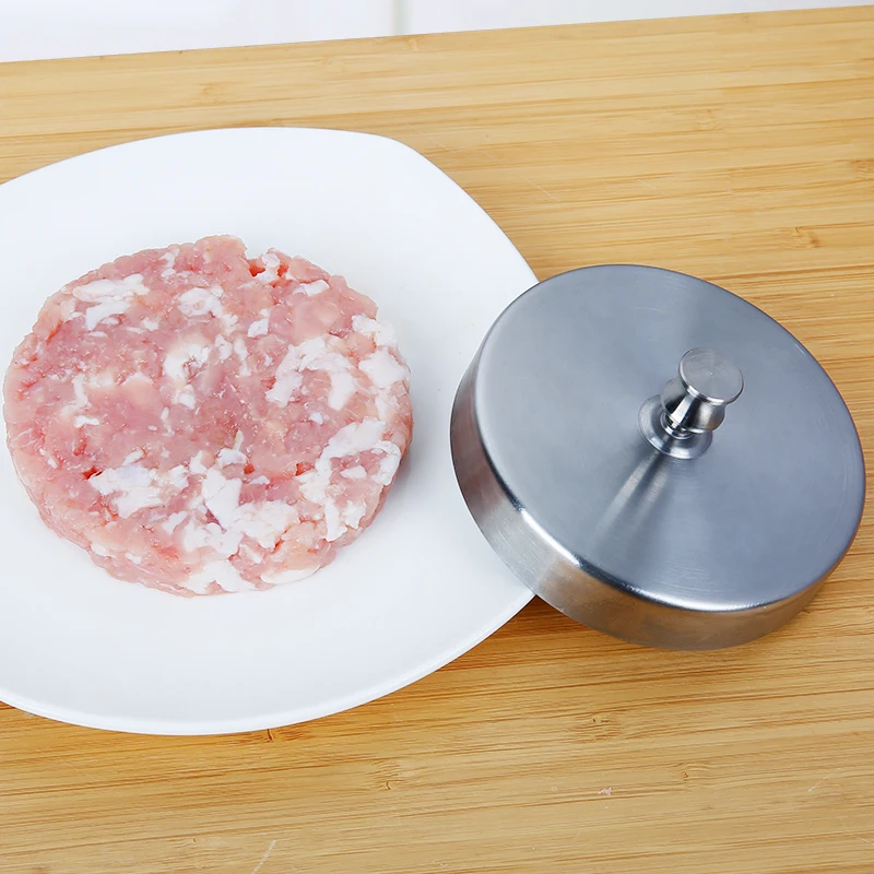 Round Shape Hamburger Press Stainless Steel 9.5cm Hamburger Meat Beef Grill Burger Press Patty Maker Mold