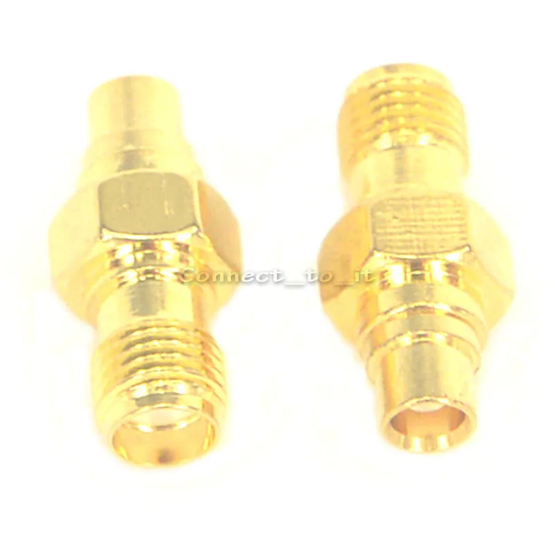

2 Pieces Gold SMA Female to MCX Female Goldplated Straight Connector Adapter