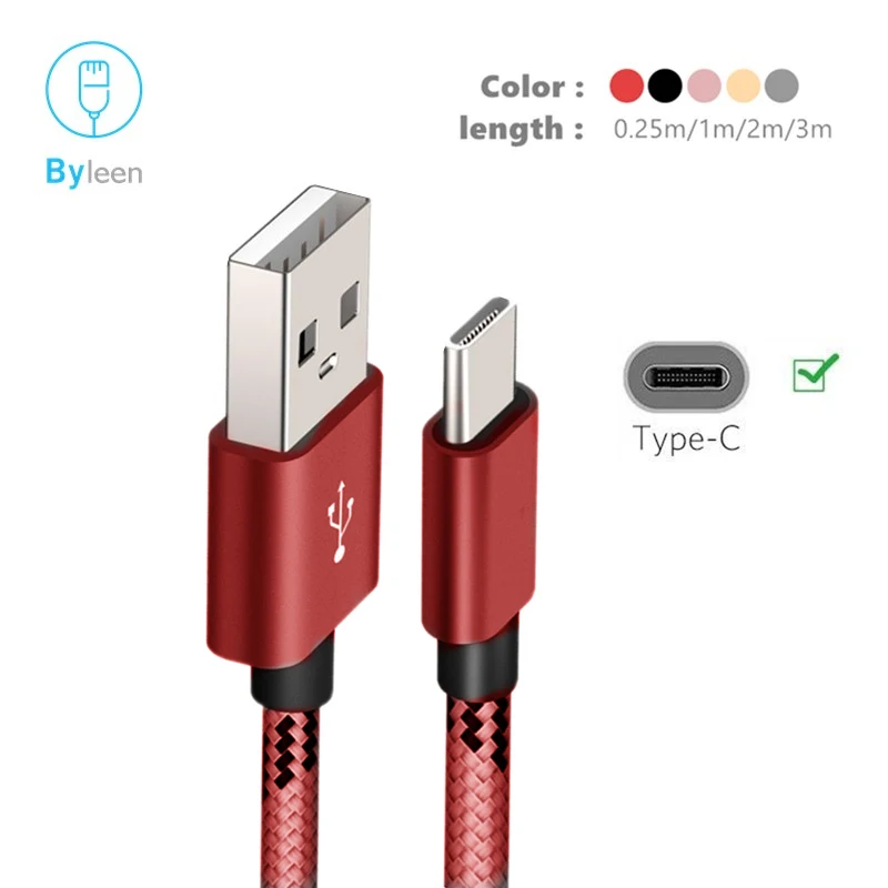 

25cm/100cm/200cm/300cm USB Type C Charging Cable For Samsung Galaxy S10 S9 A6 A8 2018 A9 Star A60 A70 2019 1/2/3 meter charger