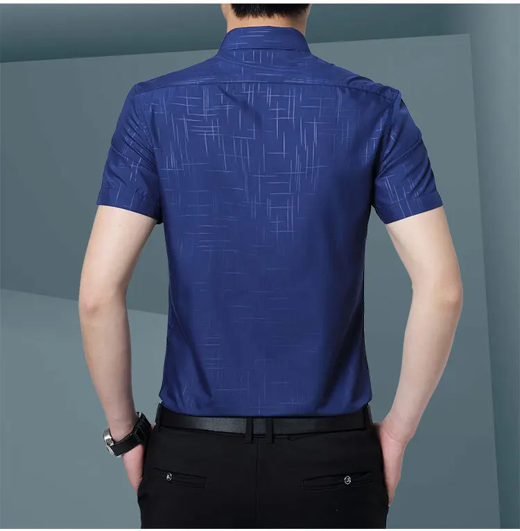 4XL большой Размеры Для мужчин одежда 2018 Новая летняя рубашка Для мужчин короткий рукав высокое Качественный хлопок модные однотонные Smart