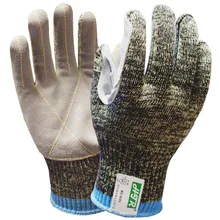Металлические и стеклянные сверхмощные устойчивые к порезам защитные перчатки арамидное волокно обернутые стальные кожаные анти-резные рабочие перчатки