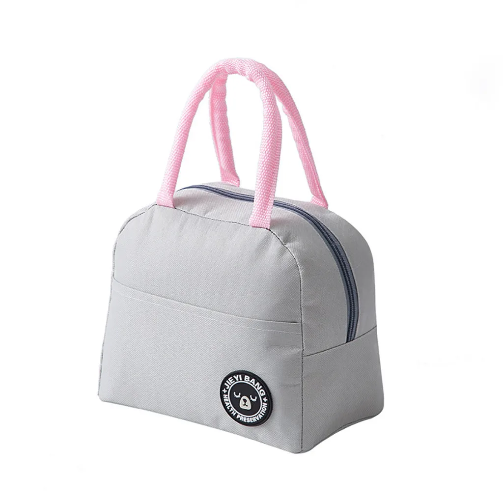 Многоразовая эко-дружественная сумка для ланча Термоизолированный мешок для хранения еды портативный путешествия Рабочая Bento Box bolsas de tela Прямая поставка - Цвет: Gray
