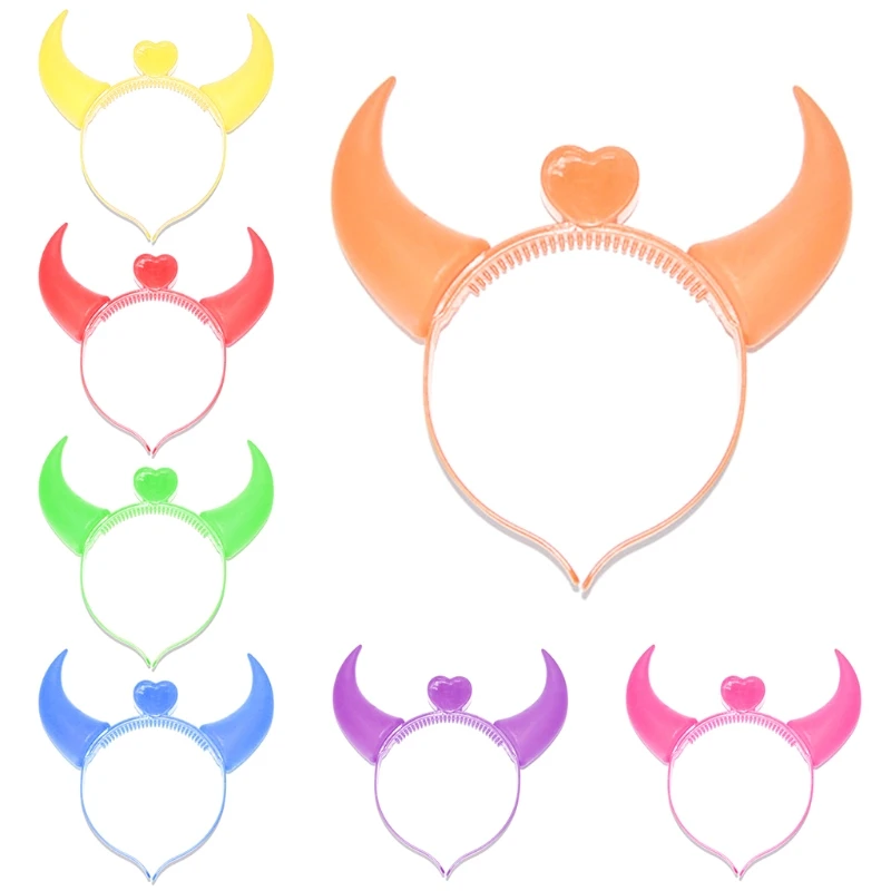 

Hot Sell LED Devil Horn Light Up Headband Flashing Horn Halloween Christmas Party Decor