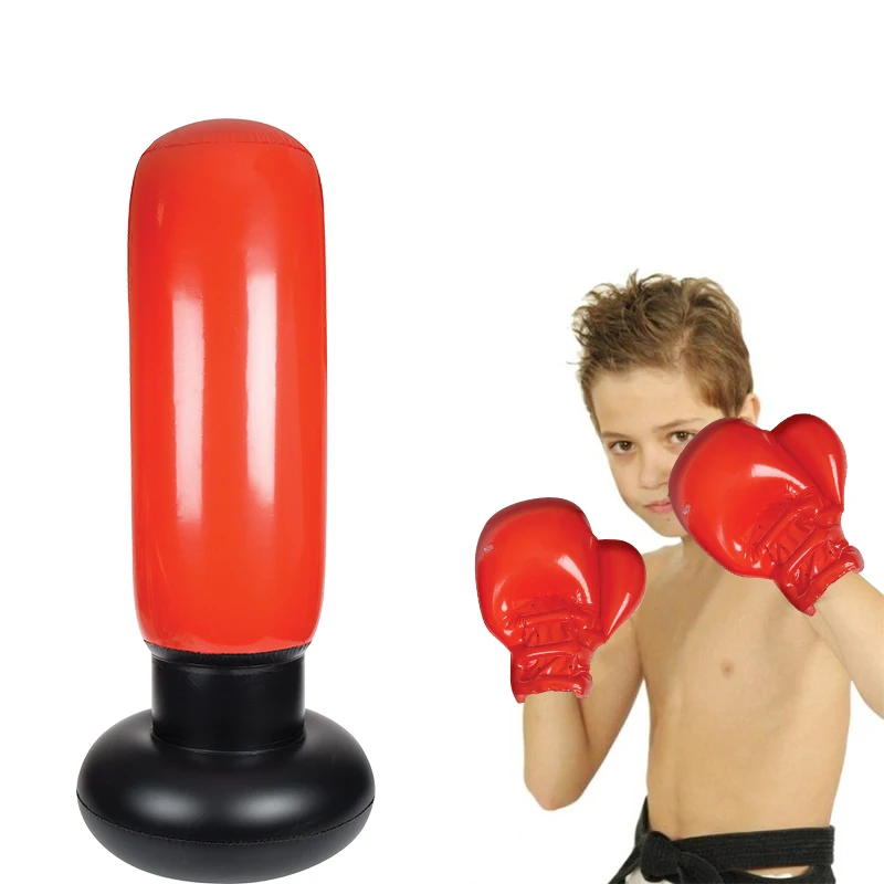 130cm Giant Red Inflatable Boxing Gloves And Sandbag Children