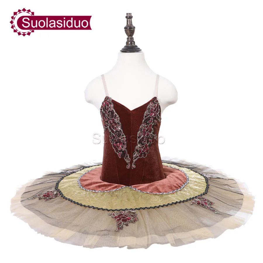

Girls Dark Red Professional Ballet Tutu Apperal The Nutcracker Performance Competition Ballet Dance Costumes Kids Ballet Skirt