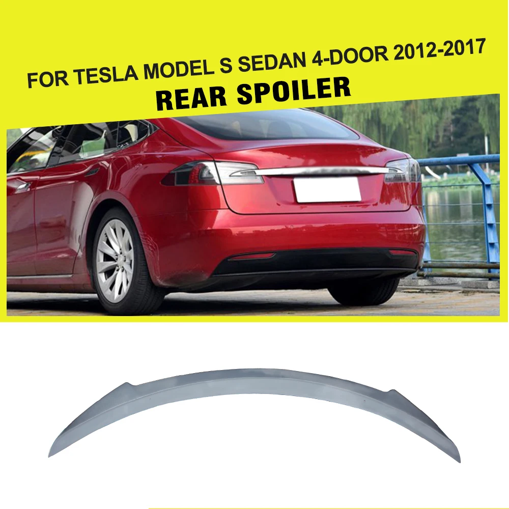 Us 5236 15 Offrear Trunk Boot Lip Spoiler Wings For Tesla Model S 2012 2017 Frp Unpainted Gray Primer Car Styling In Spoilers Wings From