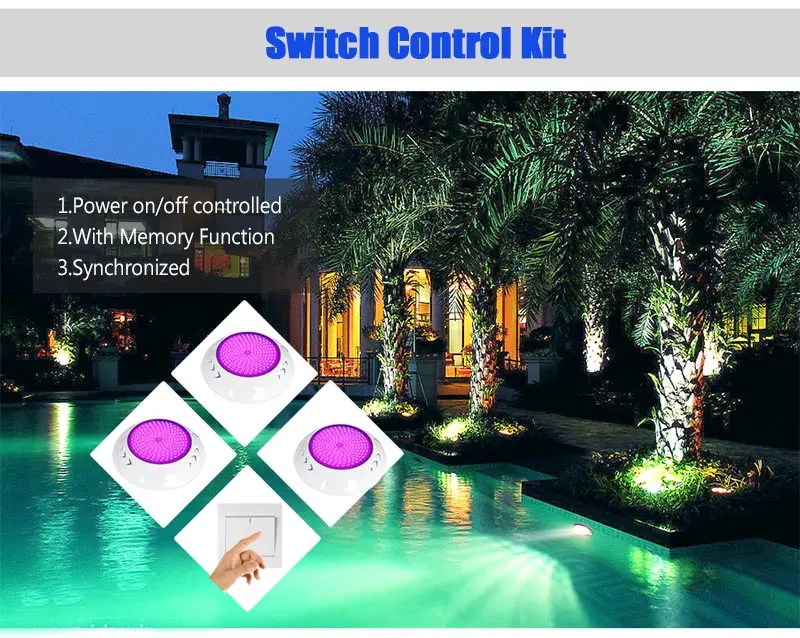 HOTOOK luces bajo el agua LED Wifi Piscina luz RGB 2,4g Kit de resina de Foco PAR56 Piscina lámpara con temporizador Dimmer App controlada