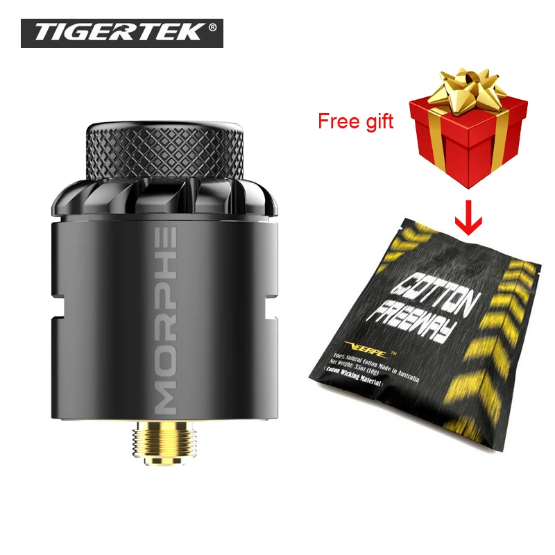 

2 bags cotton as gift!100% Original vape Tigertek Morphe RDA 24.5mm Rebuildable Dripping Atomizer electronic cigarette rda