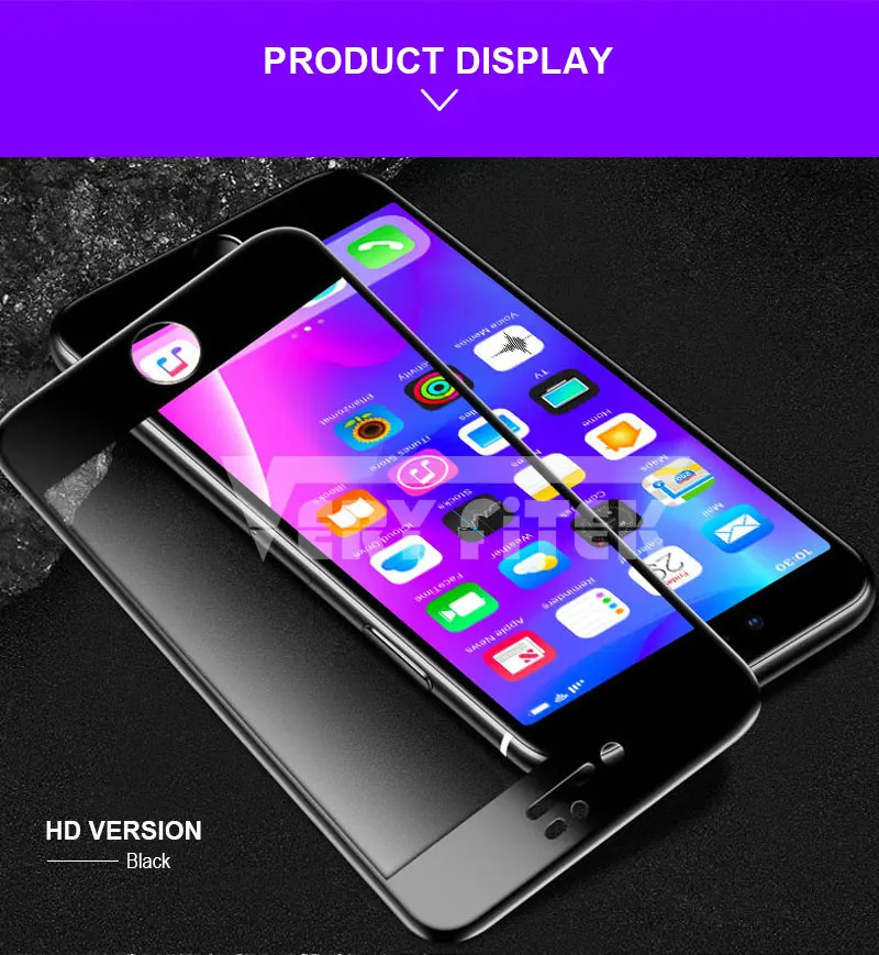 Glass on the For iPhone 7 Screen Protector Curved Edge Full Cover Protective Tempered Glass For iPhone 6 X 10 6s 7 8 Plus Film (16)