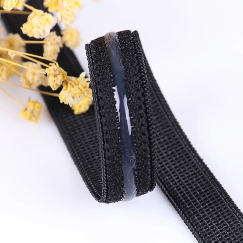 Meetee 18 ярдов 10 мм Полиэстеровая эластичная повязка нескользящая резиновая стрейч кружевное полотно на Брюки Пояс аксессуары для шитья одежды EB014