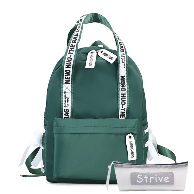 HLDAFA, модный рюкзак большой вместимости, женские школьные сумки для подростков, женские нейлоновые дорожные сумки для девочек, консервативные подарочные мочилы - Цвет: Green