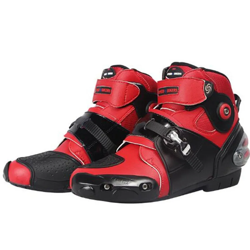 Новинка; Pro-biker; A9003; гоночная обувь для автомобилей; ботинки в байкерском стиле для внедорожников; профессиональная мотоциклетная обувь черного цвета; botas; скоростные спортивные ботинки для мотокросса - Цвет: Красный
