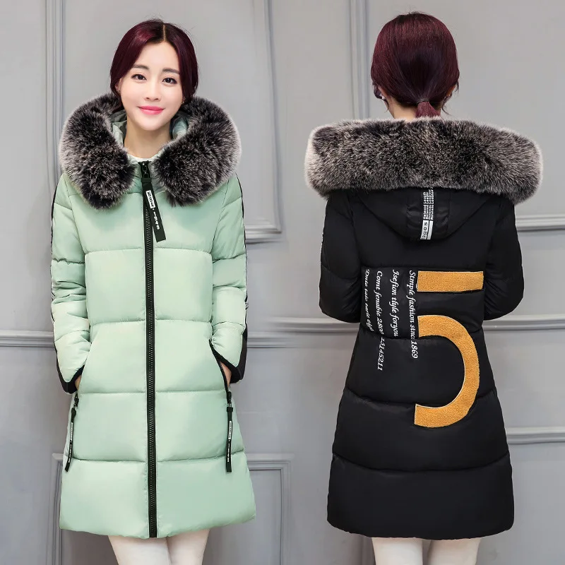 Ukraine Top Fashion Solid No Zipper 2016 Korean Women Slim Long Padded Clothes New Hooded Collar