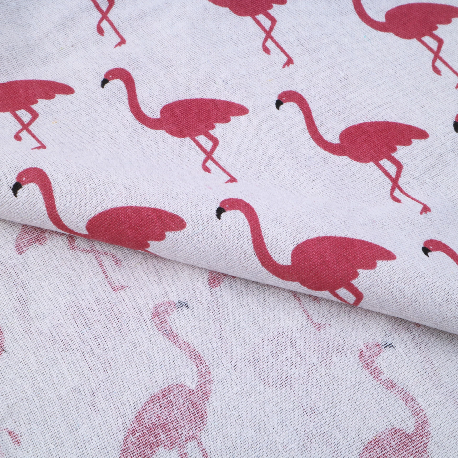 

50*145CM Flamingo Watermelon Linen Fabric Printed Cloth Sewing Quilting Fabrics for Patchwork Needlework DIY Material,1Yc7131