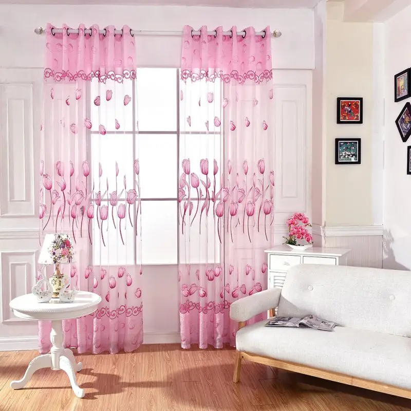 

High Quality Modern Curtains Semi Blackout Tulle Voile Curtains Leaves Tulle Window Curtain Pour Salon