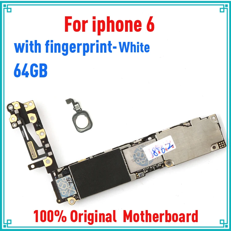 

White for iphone 6 Motherboard with IOS System,with Full unlocked for iphone 6 Mainboard with Touch ID,100% Original 64gb