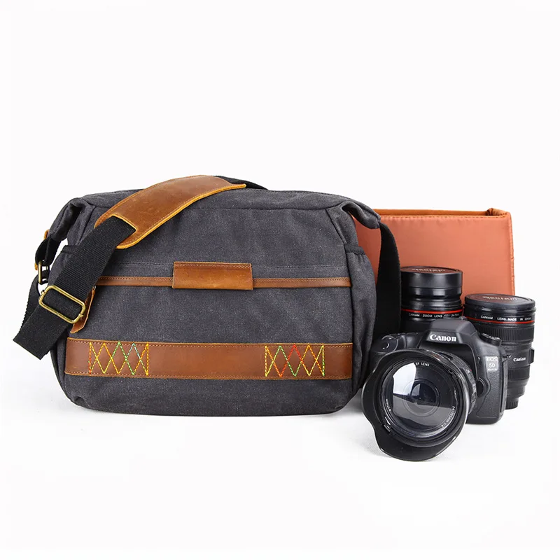 Винтажная Ретро камера батик холст фотографии водонепроницаемый плечо Повседневная сумка мессенджер фото мужская женская сумка для Canon Nikon sony DSLR
